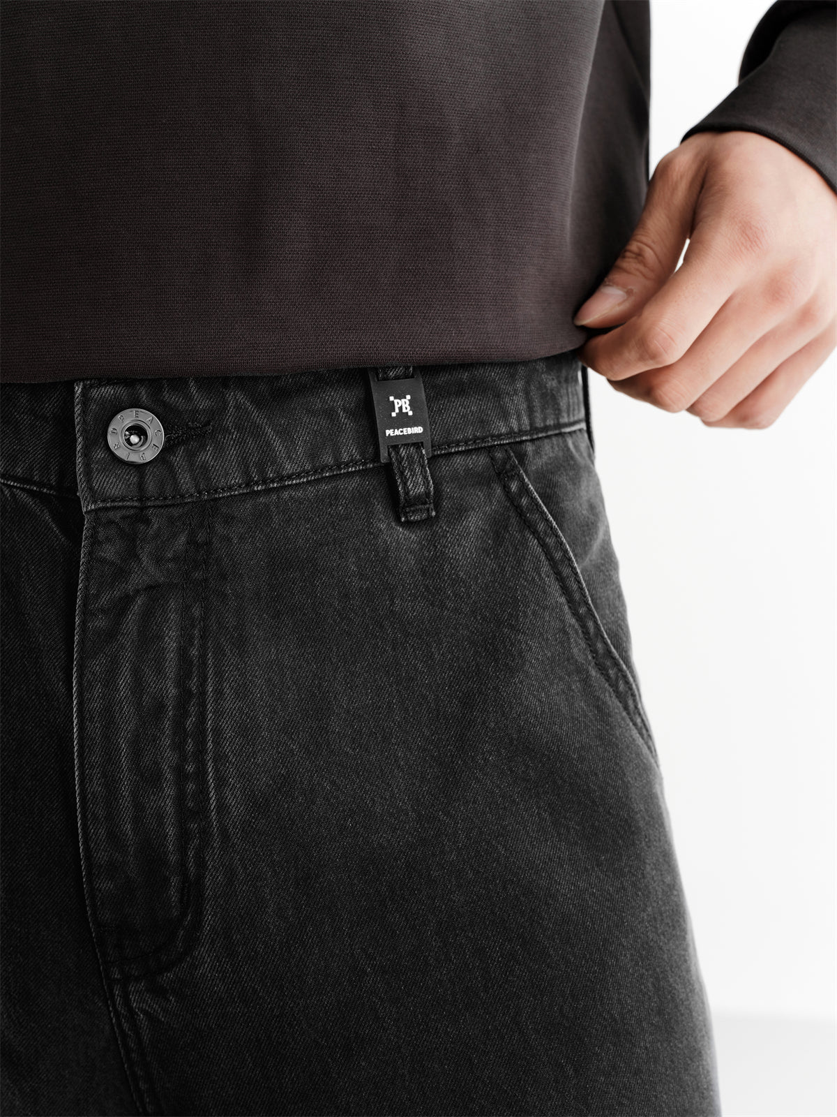 Men's Black Gradient Tencel Jeans