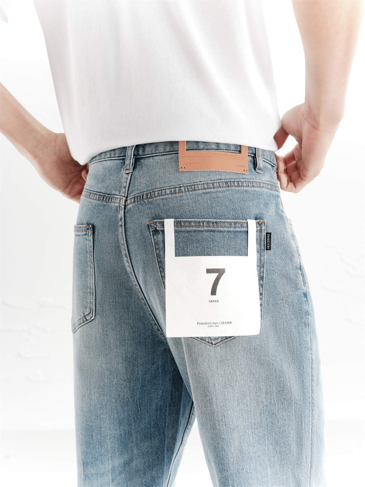 Men's Washed Tapered Jeans