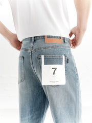 Men's Washed Tapered Jeans