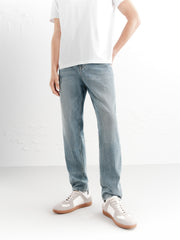 Men's Washed Tapered Jeans