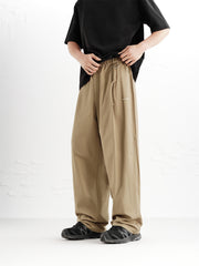 Men's Khaki Modal Wide-Leg Pants