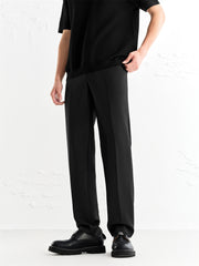 Men's Black Straight-Leg Dress Pants