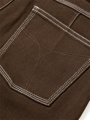 Women's Contrast-Stitched Straight-Leg Denim Shorts