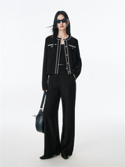 Women's Classic Tweed-Inspired Short Jacket