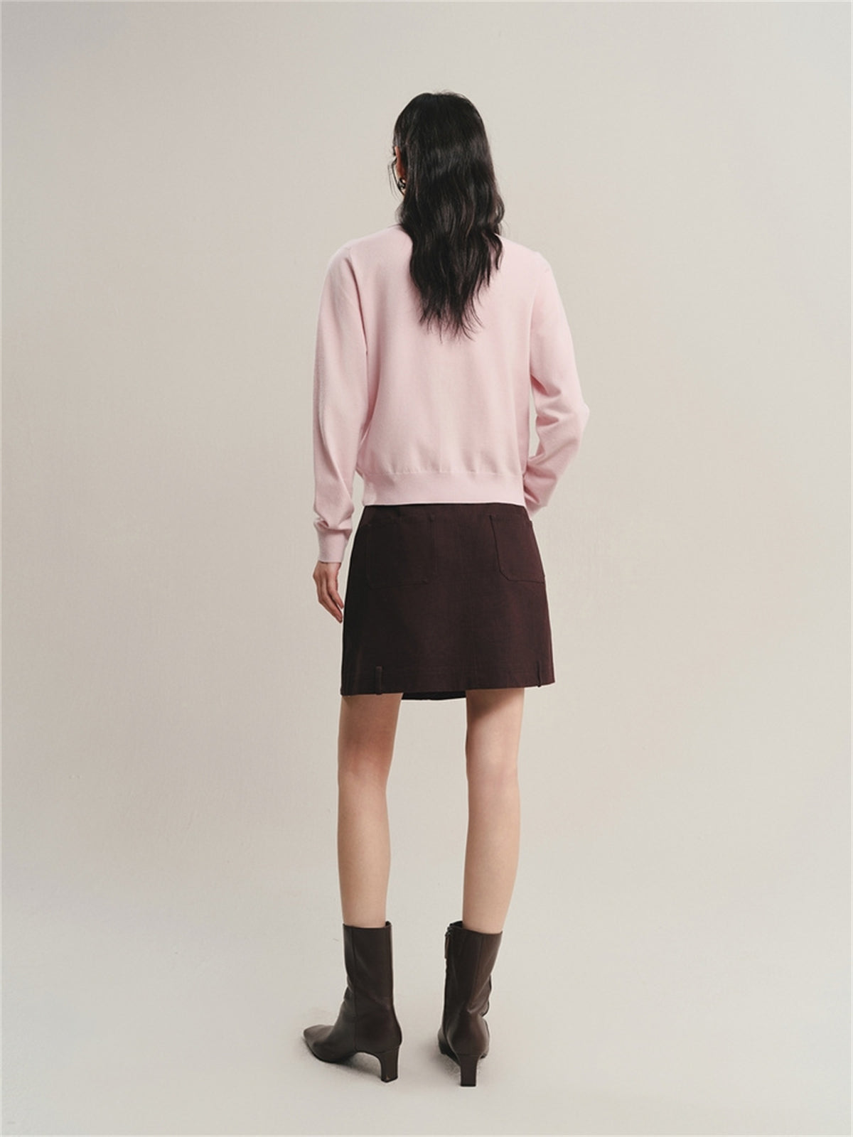 Women's Short Polo-Collar Cardigan