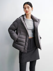 Women's Solid Quilted Oversized Hooded Down Jacket