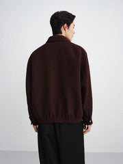 Men's Burgundy Tweed-Texture Tailored Jacket