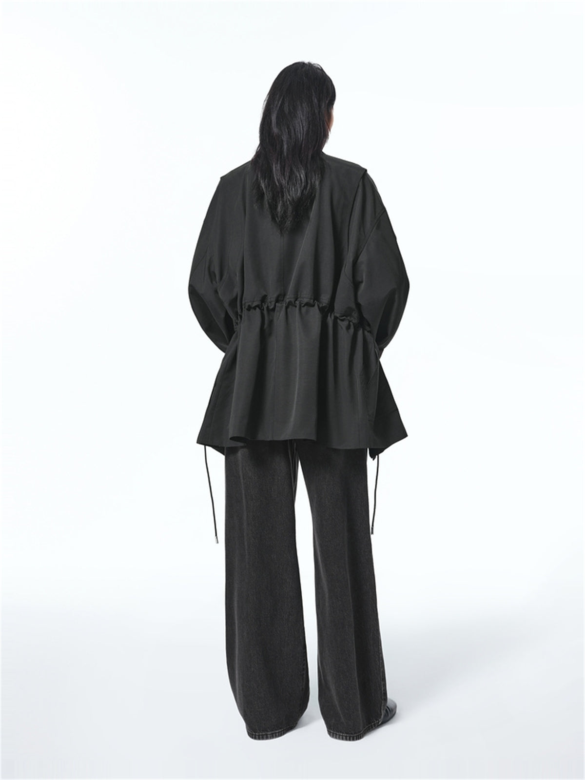 Women's Relaxed Fit Long Drawstring Jacket