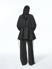 Women's Relaxed Fit Long Drawstring Jacket