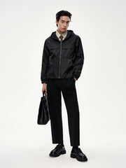 Men's Tonal Jacquard Hooded Jacket