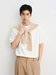 Men's Solid Allover Jacquard T-Shirt