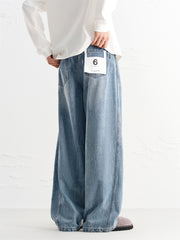 Men's Street-Style Washed Wide-Leg Jeans