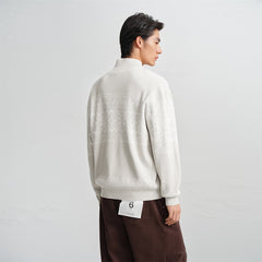 Men's Fair Isle Mock-Neck Knit Sweater