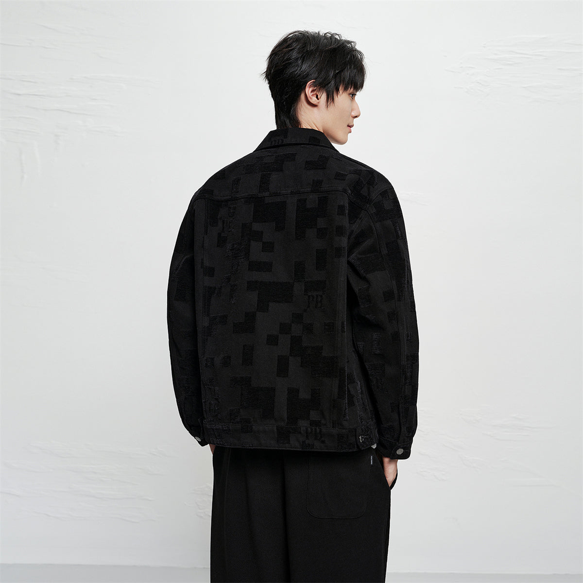 Men's Allover Jacquard Chenille Denim Jacket