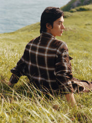 Men's Cotton Shirt with Plaid Print