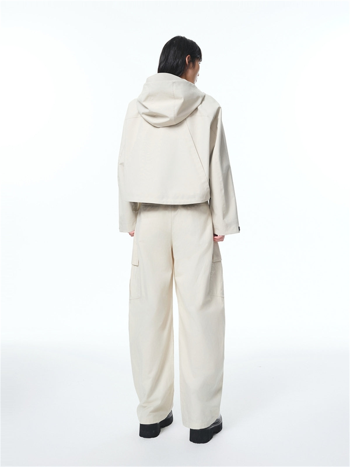 Women's Boxy Cropped Outdoor Hooded Jacket