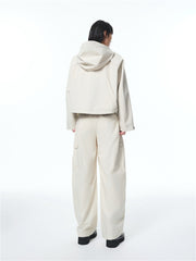 Women's Boxy Cropped Outdoor Hooded Jacket