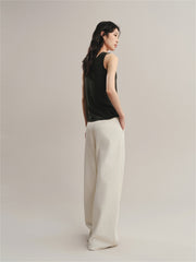 Women's Wool U-Neck Knit Vest in Yangtze Yarn