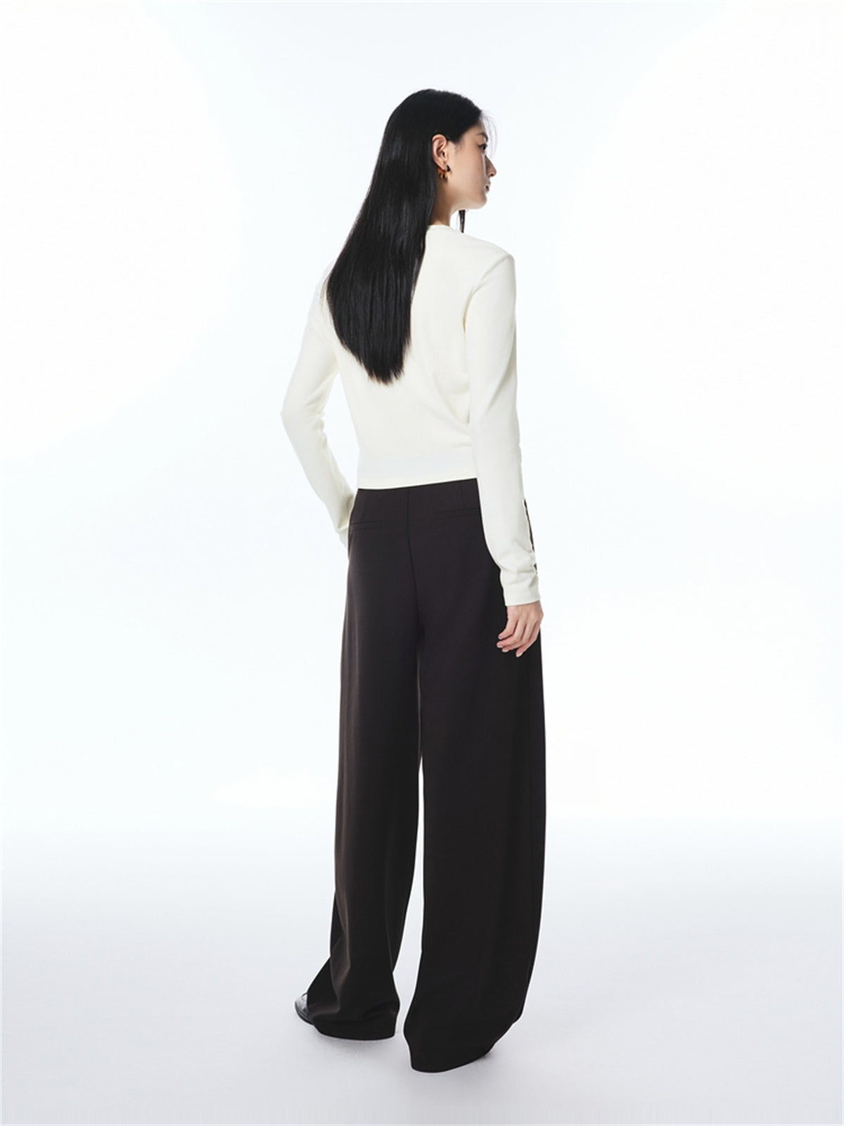 Women's Basic Seam-Detail Long-Sleeve T-Shirt