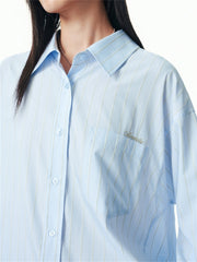 Women's Colorblock Striped Deconstructed Shirt