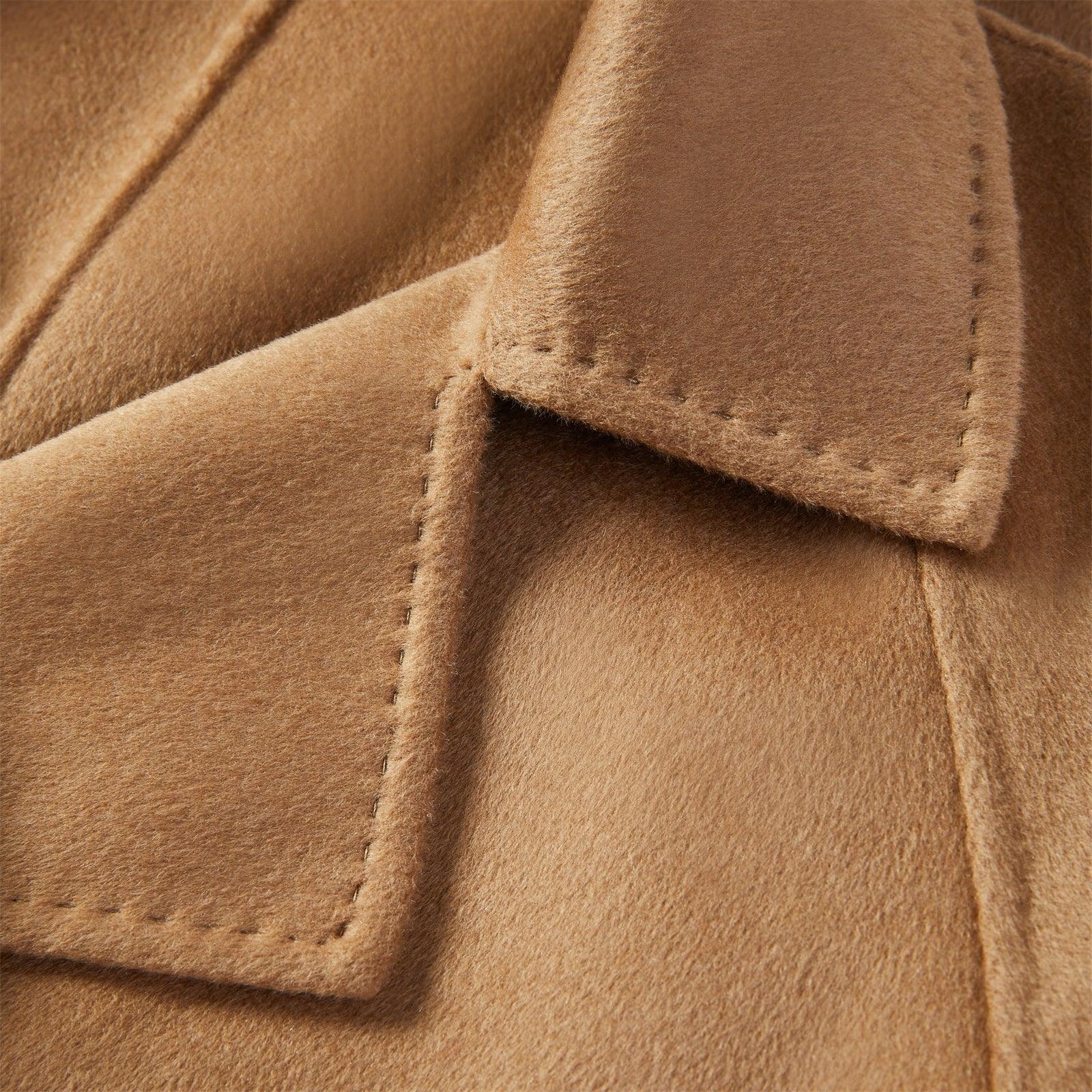 Women's Camel Belted Wool Coat