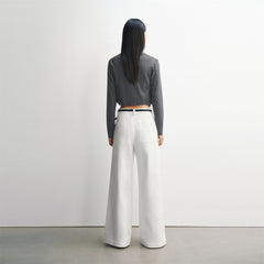 Women's Basic Wide-Leg Casual Pants with Belt
