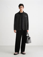 Men's Tweed-Inspired Brushed Yarn-Dyed Shirt