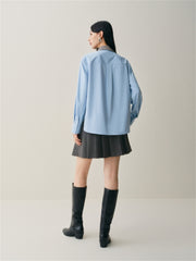 Women's Oversized Shirt with Contrast Collar