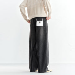 Men's Contrast-Panel Wide-Leg Jeans