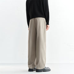 Men's Solid Elastic-Waist Straight-Leg Pants