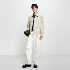 Men's Allover Letter Jacquard Jacket
