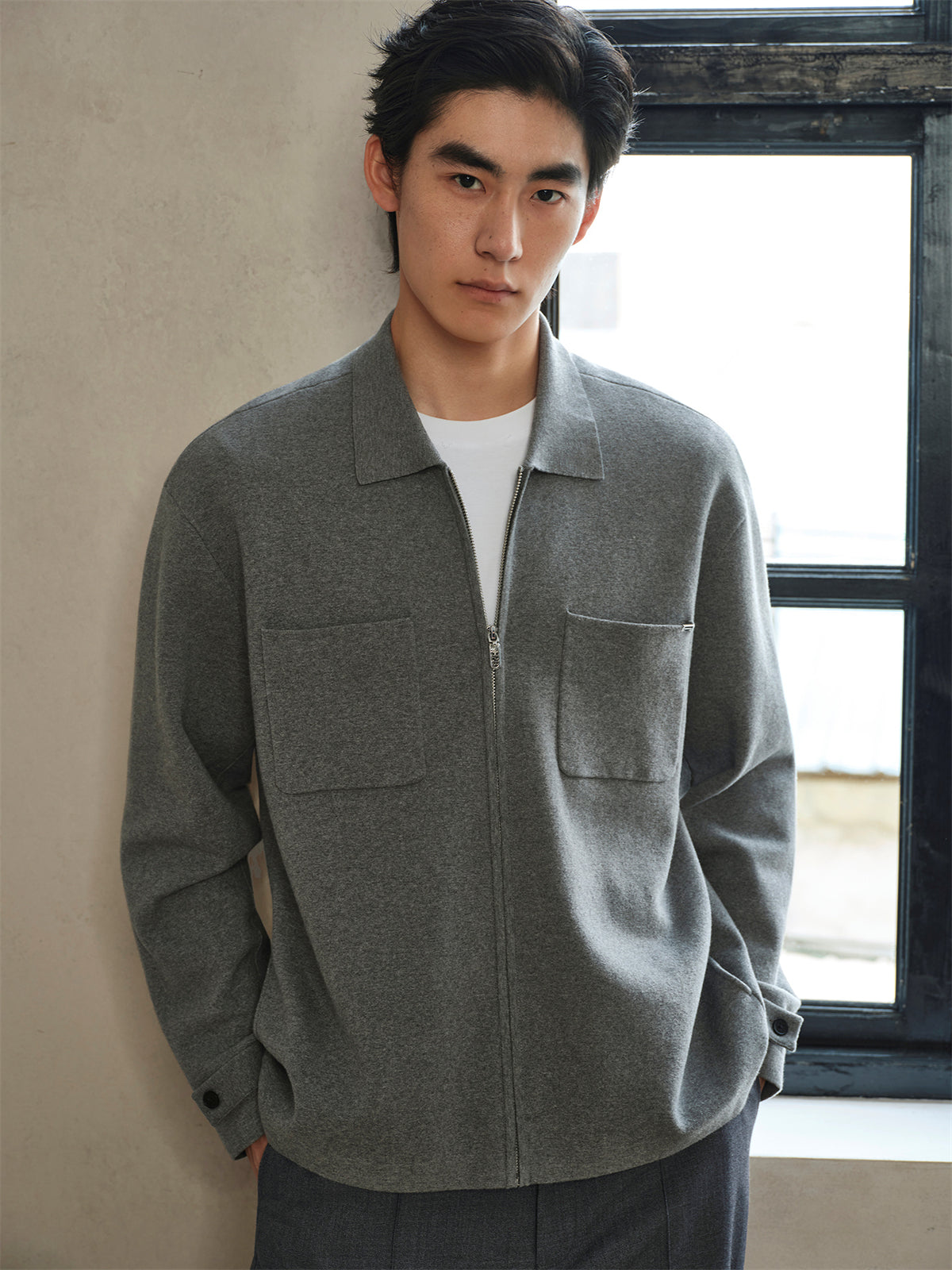 Men's Solid Oversized Knit Cardigan
