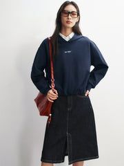 Women's Letter Embroidered Hooded Sweatshirt