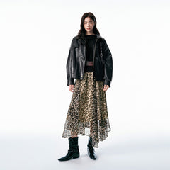 Women's Relaxed PU Moto Jacket