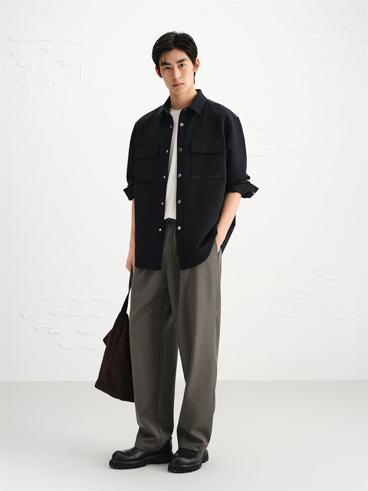 Men's Utility Long-Sleeve Shirt with Patch Pockets