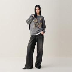 Women's 3D Floral Oversized Knit Sweater