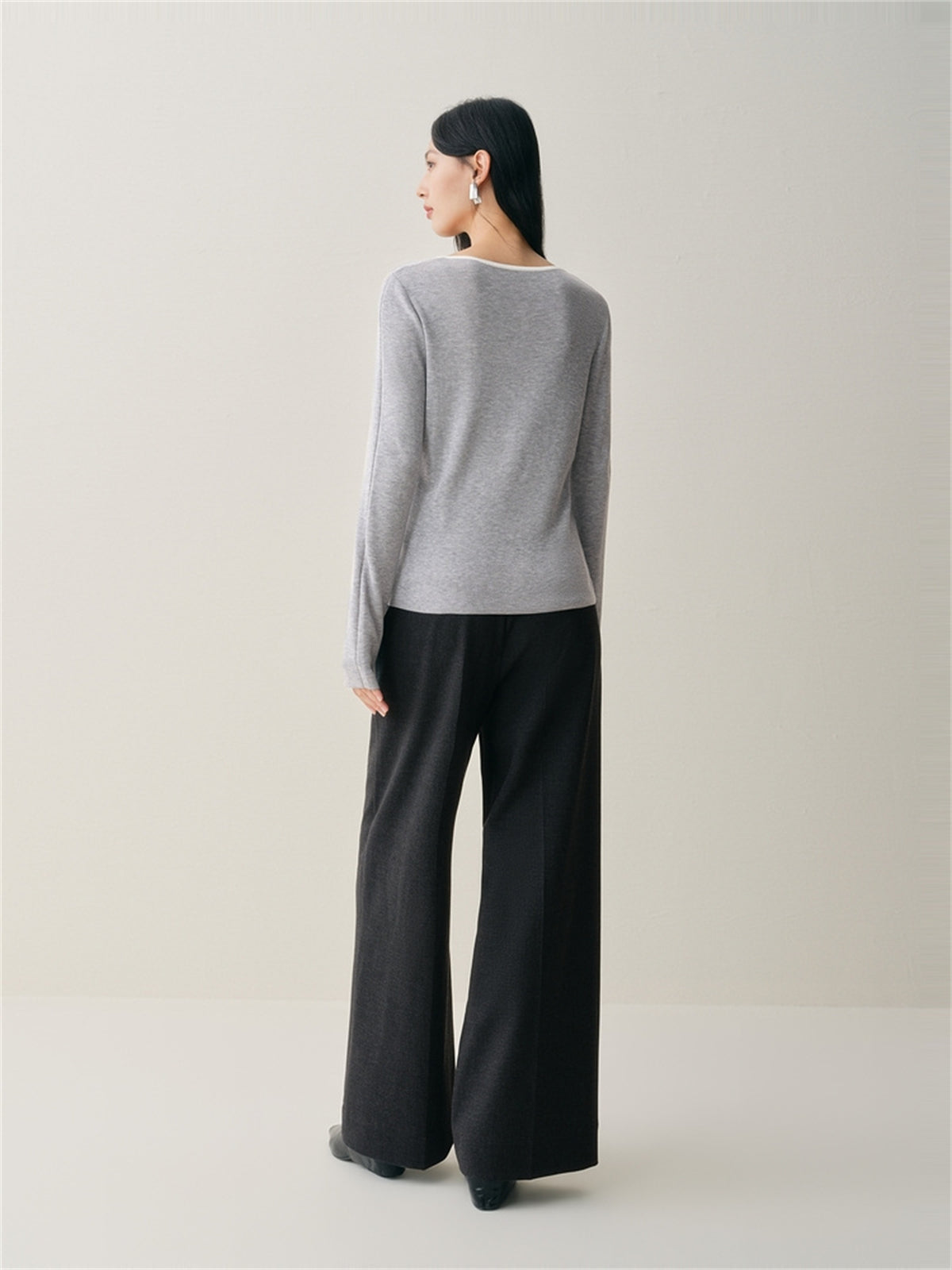 Women's Contrast-Trim Henley Knit Top