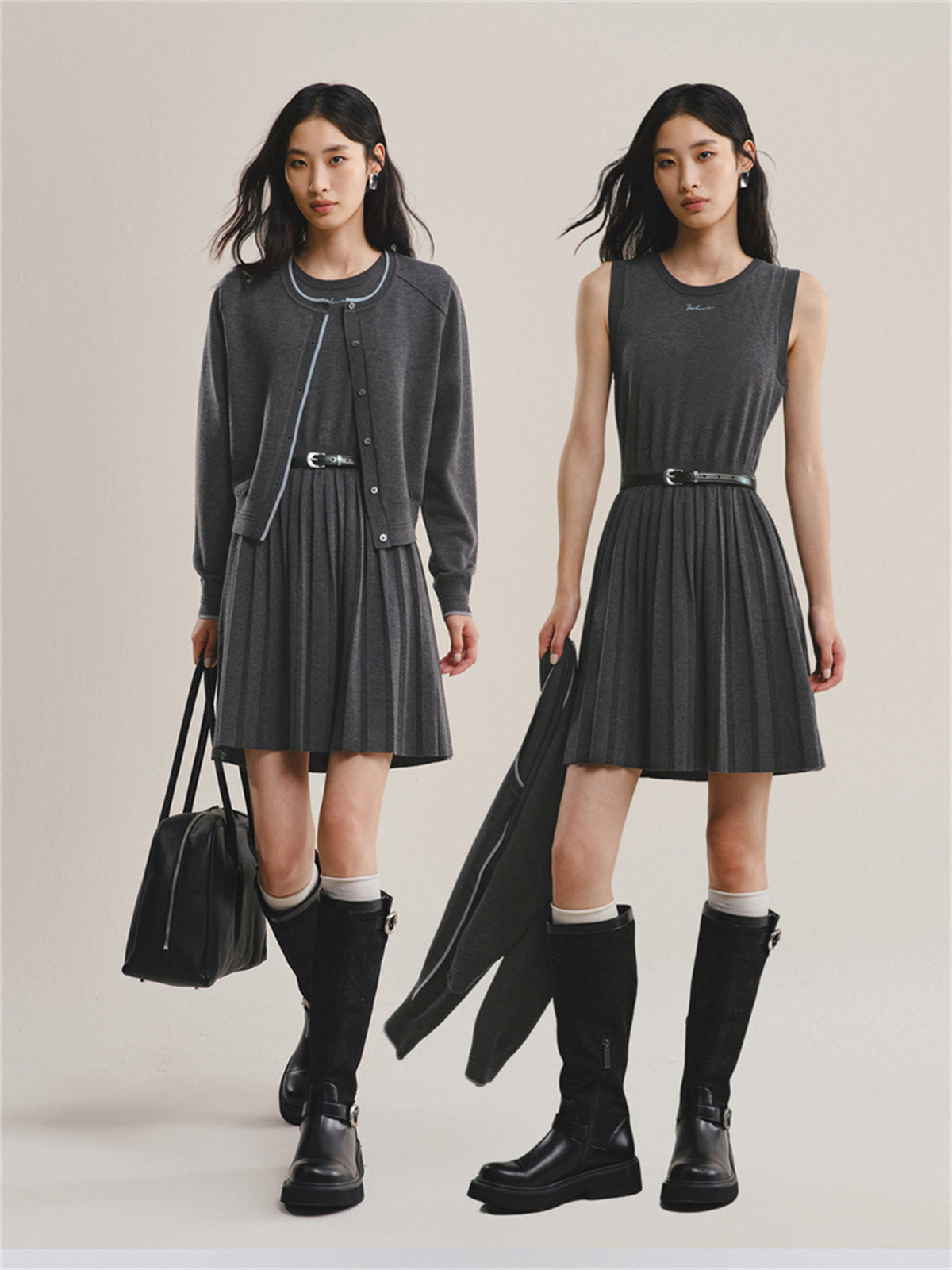 Women's Cardigan and Dress Two-Piece Set