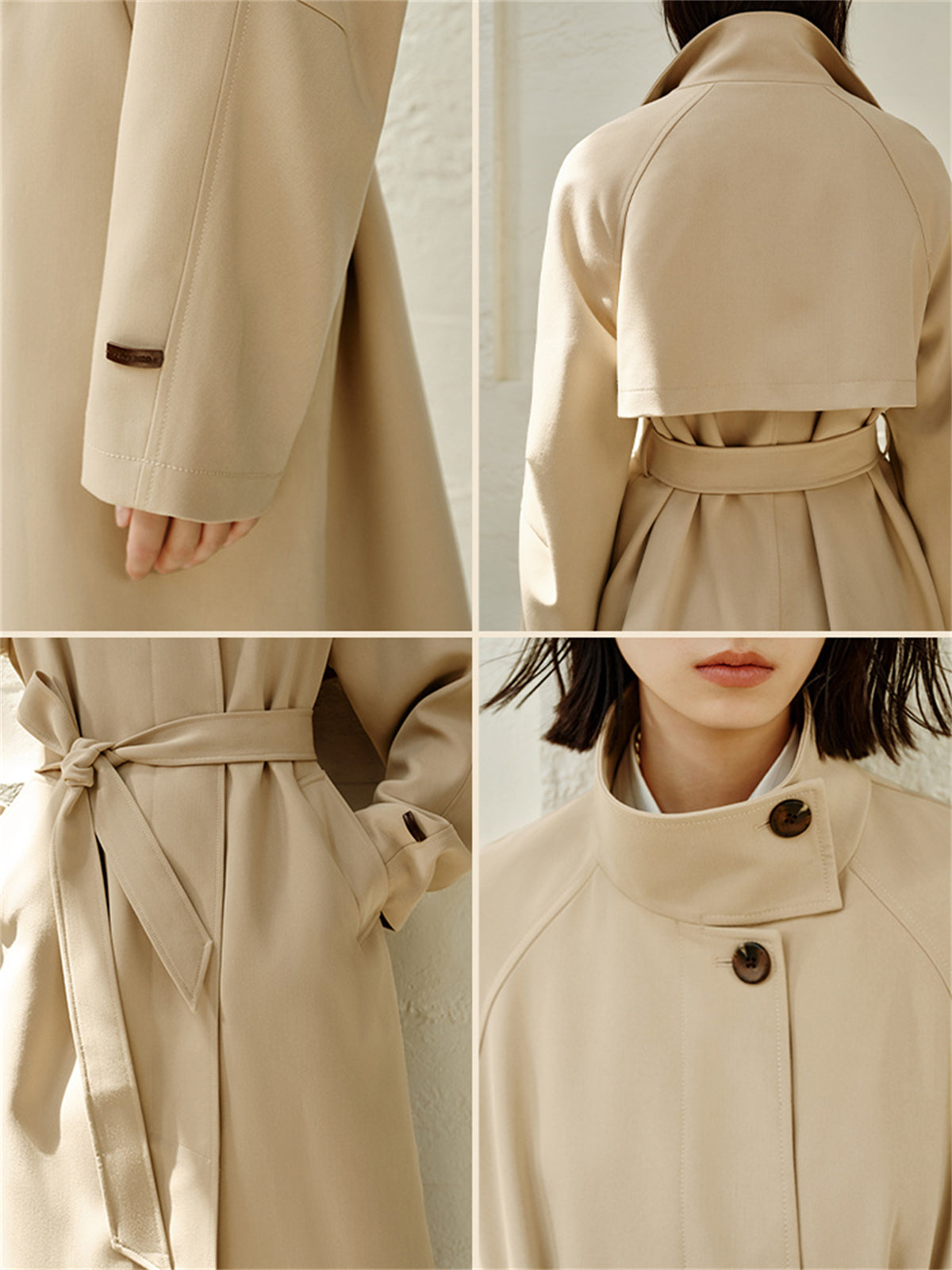 Women's Oversized Stand-Collar Trench Coat