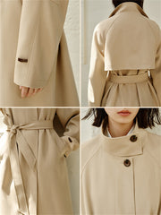 Women's Oversized Stand-Collar Trench Coat
