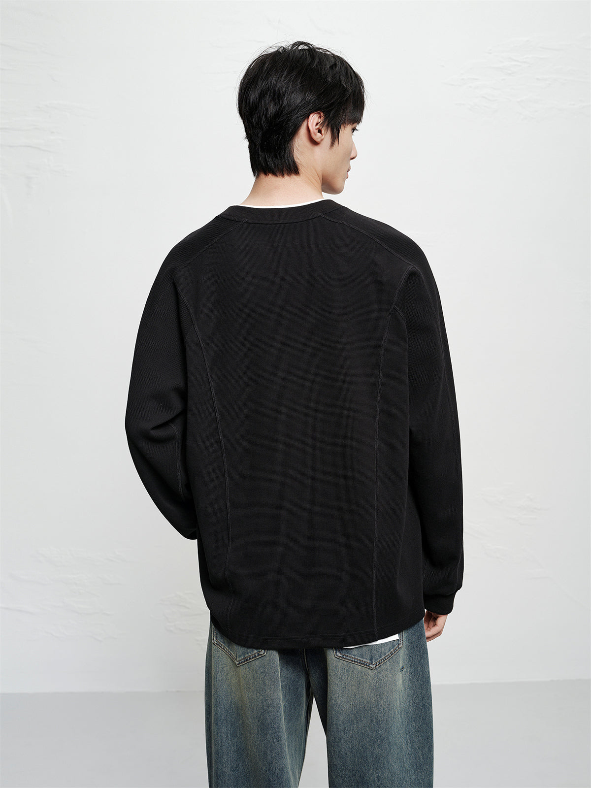 Men's Jacquard Waffle Long-Sleeve T-Shirt