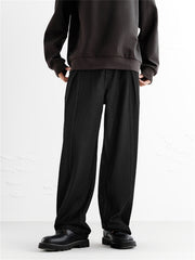Men's Wide-Leg Jeans with Vintage Faux Leather Patch