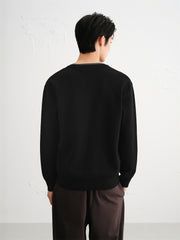 Men's Contrast-Panel Henley Knit Sweater