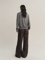 Women's Detachable V-Neck Wool-Blend Sweater