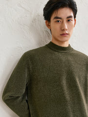 Men's Mock Neck Textured Pullover