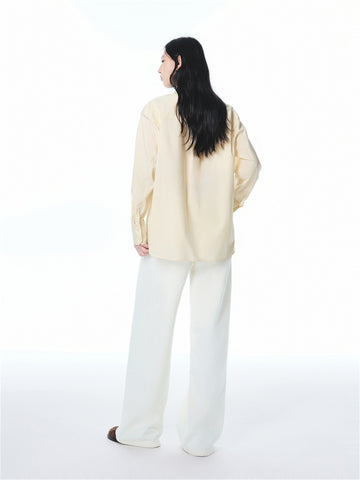 Women's Tencel-Cotton Blend Shirt with Flowing Tie