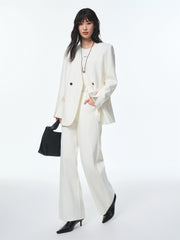 Women's V-Neck Blazer with Detachable Belt