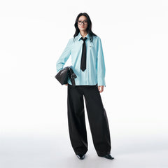 Women's Relaxed Shirt with Detachable Tie