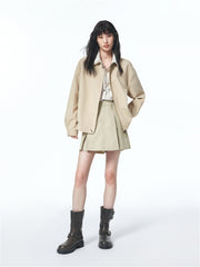 Women's Cropped Straight Jacket with Elastic Hem