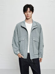 Men's Houndstooth Jacquard Denim Jacket